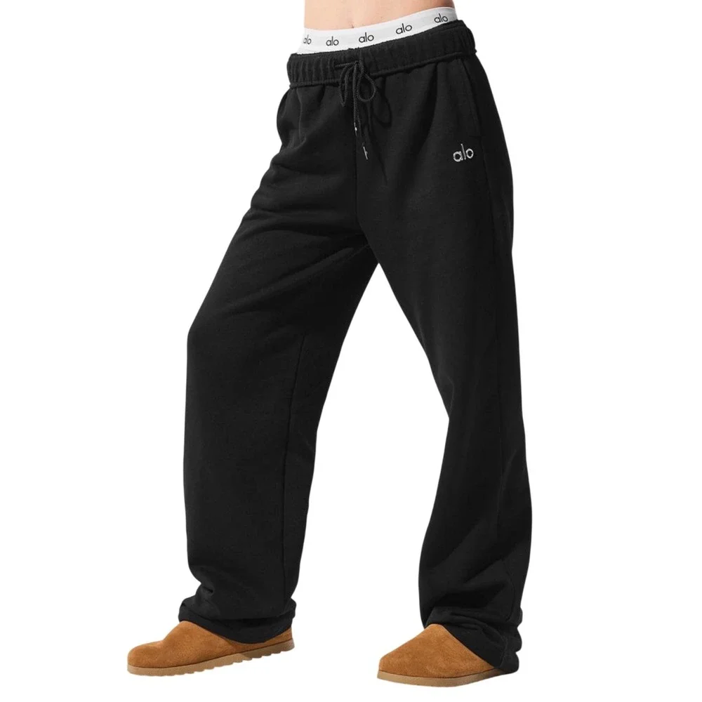 Alo Yoga‎ Accolade Straight Leg Sweatpants Black Women Medium NEW